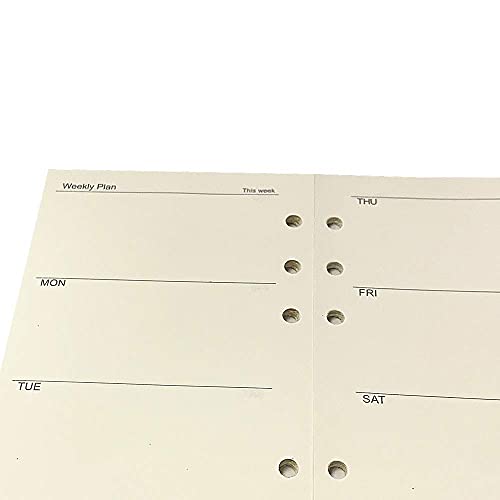 Harphia Spiral Notebook Refill Weekly Planner Refill,Undated 6 Hole Insert Paper,for Filofax,100gsm Quality, 45sheets/90pages-Harphia (A6 3.74 x 6.77'',Weekly) - Image 5