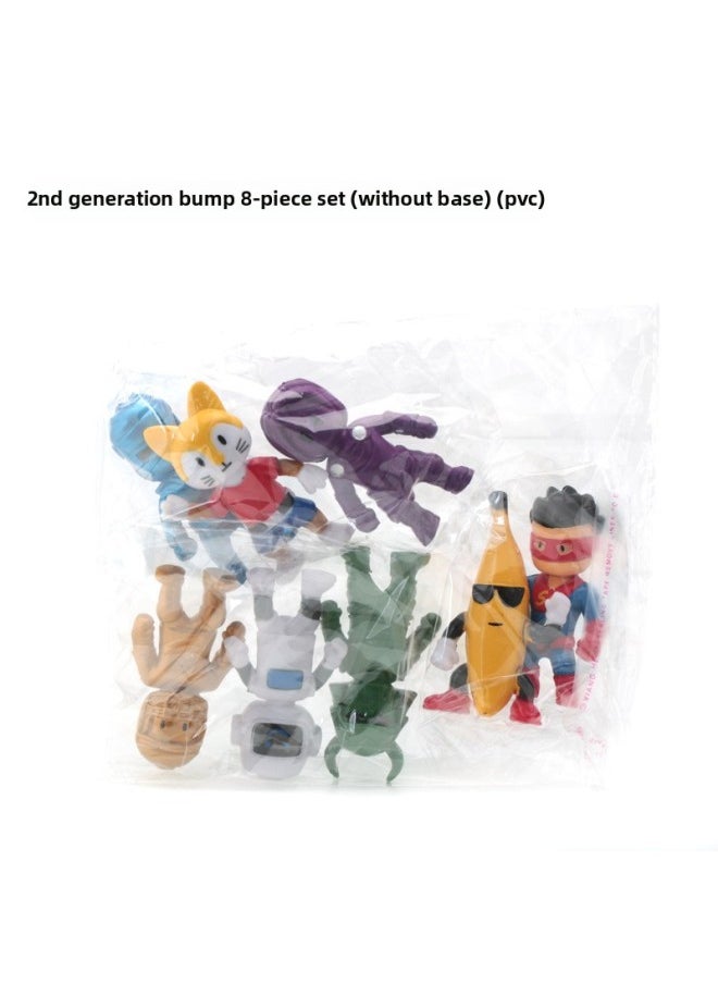 Generic - 8 Stumbling Guy Game Hand-made Model Cartoon Doll Hand-made Desktop Doll Wholesale-Color:2nd Generation Bump 8-piece Set (without Base) (pvc) - Image 1