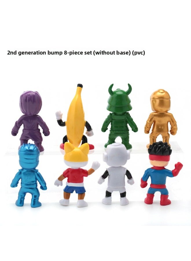 Generic - 8 Stumbling Guy Game Hand-made Model Cartoon Doll Hand-made Desktop Doll Wholesale-Color:2nd Generation Bump 8-piece Set (without Base) (pvc) - Image 1