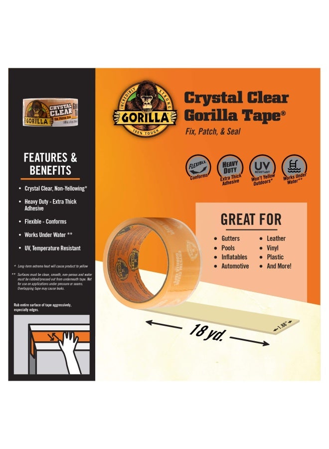 Gorilla Crystal Clear Repair Duct Tape 1.88 X 18 Yd Clear Pack Of 1 - Image 3
