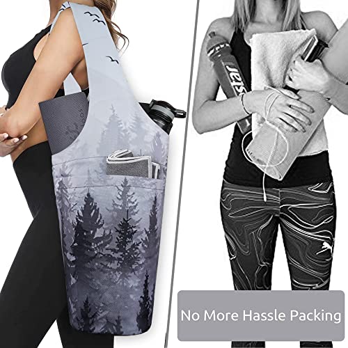 BagYG Yoga Mat Bag with Large Size Pocket and Zipper Pocket Long Tote Fit Most Size Mats - Holds More Yoga Accessories Cloud Forest - Image 5