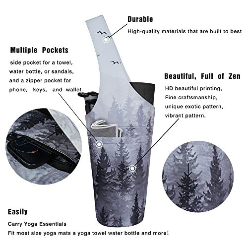 BagYG Yoga Mat Bag with Large Size Pocket and Zipper Pocket Long Tote Fit Most Size Mats - Holds More Yoga Accessories Cloud Forest - Image 2