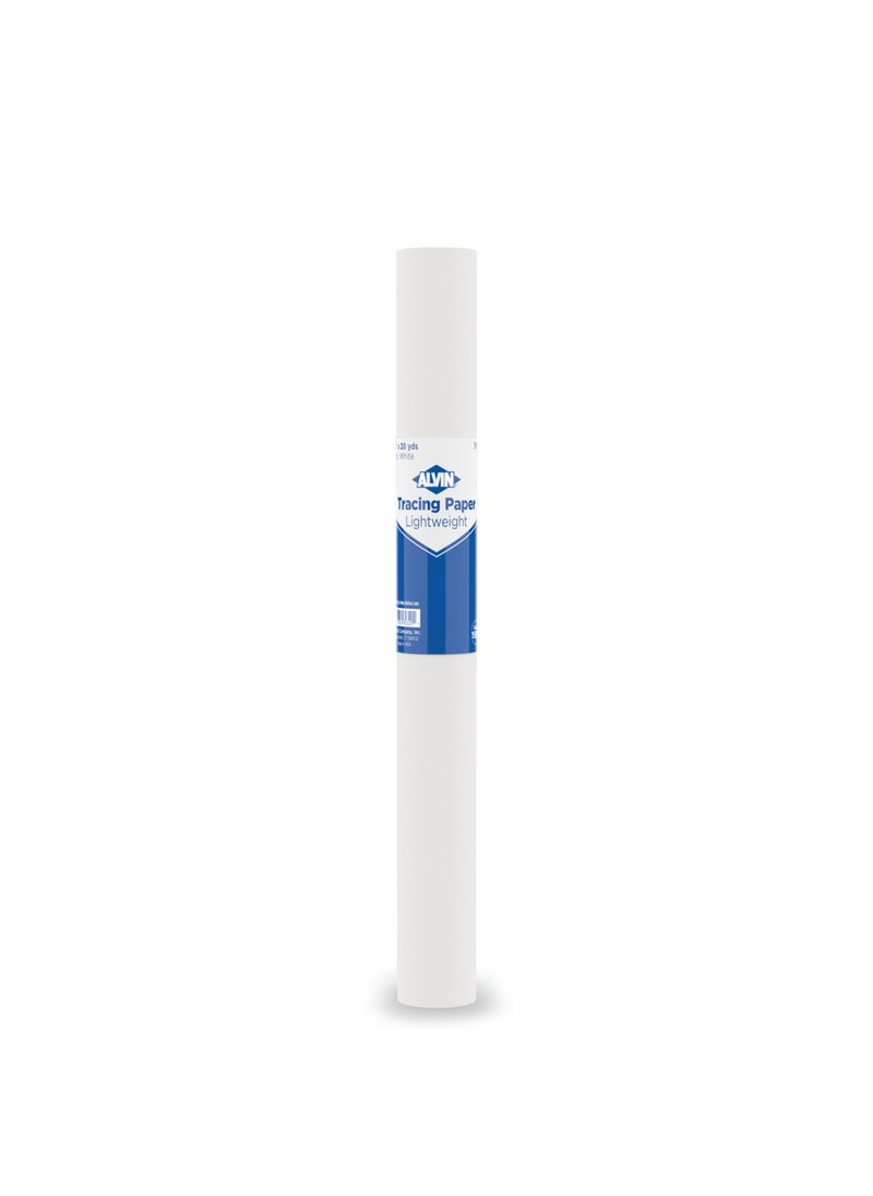 Alvin ALVIN 55WA Lightweight Tracing Paper Roll White Suitable with Ink Charcoal Felt Tip Pen for Sketching or Detailing  12 Inches 20 Yards 1inch Core 