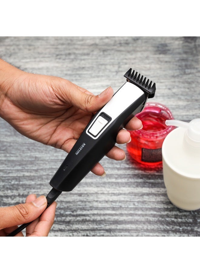 KRYPTON Rechargeable Hair & Beard Trimmer KNTR5300 | Cordless Men’s Hair Clipper & Beard Stubble Trimmer | 3 Combs | 40-45 Minutes Working Time | Precision Self-Sharpening Blades | 2 Years Warranty Black/Silver - Image 3