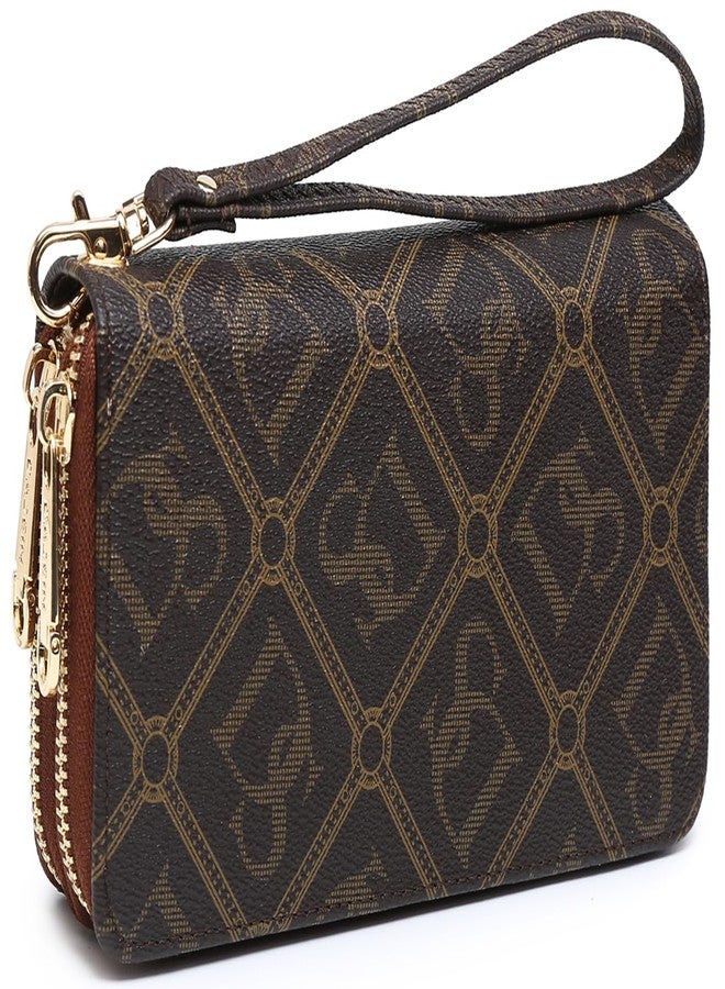 داسين محفظة داسين النسائية المزودة بتقنية حجب الترددات اللاسلكية (RFID)، سعة كبيرة، حقيبة يد صغيرة، حامل متعدد البطاقات، حافظة هاتف مع حزام للمعصم - Image 1