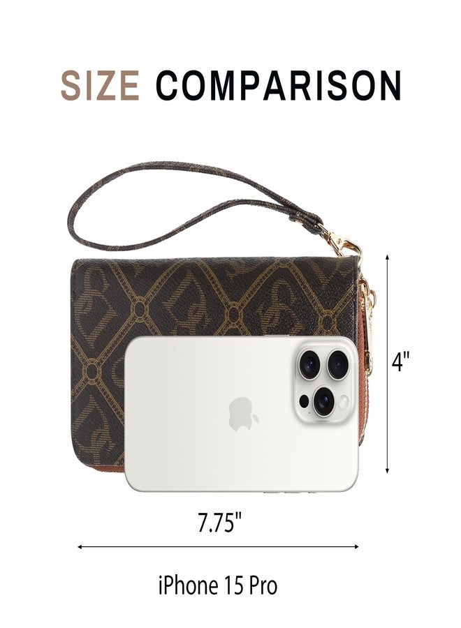 داسين محفظة داسين النسائية المزودة بتقنية حجب الترددات اللاسلكية (RFID)، سعة كبيرة، حقيبة يد صغيرة، حامل متعدد البطاقات، حافظة هاتف مع حزام للمعصم - Image 3