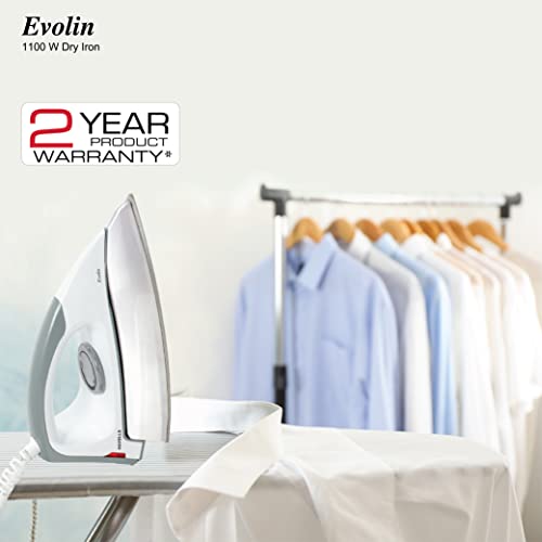 Havells Dry Iron Evolin 1100W with 2 Years Warranty- Grey & White - Image 2