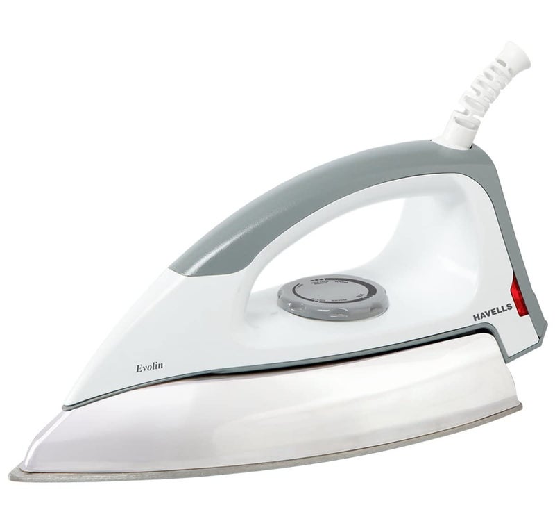 Havells Dry Iron Evolin 1100W with 2 Years Warranty- Grey & White - Image 1