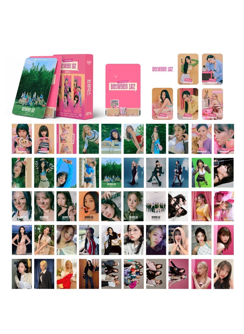 xozgdovg Integrate small card KPOP Korean Wave photo card 55 boxed DIY collection IVE support TW girl group between1&2 card 