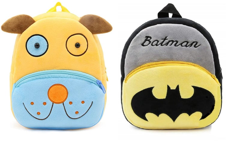 blue tree Kids School Bag Soft Plush Backpack Cartoon Bags Mini Travel Bag for for Girls Boys Toddler Baby Cute Dog & Batman - Image 5