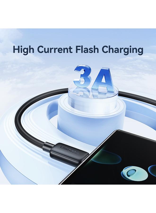 Usams US-SJ693 USB to USB-C / Type-C 3A Striped Fast Charge Data Cable, Length:2m - Image 4