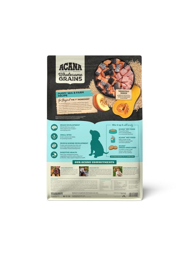 (أسنى) طعام الكلاب الجاف ACANA™ Wholesome Grains Puppy Sea & Farm Recipe، 4 رطل - Image 1