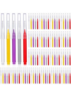 Patelai 100 Pieces Braces Brush for Cleaner Interdental Brush Toothpick Dental Tooth Flossing Head Oral Dental Hygiene Flosser Toothpick Cleaners Tooth Cleaning Tool (Classic Colors, Assorted Sizes)  - Image 1