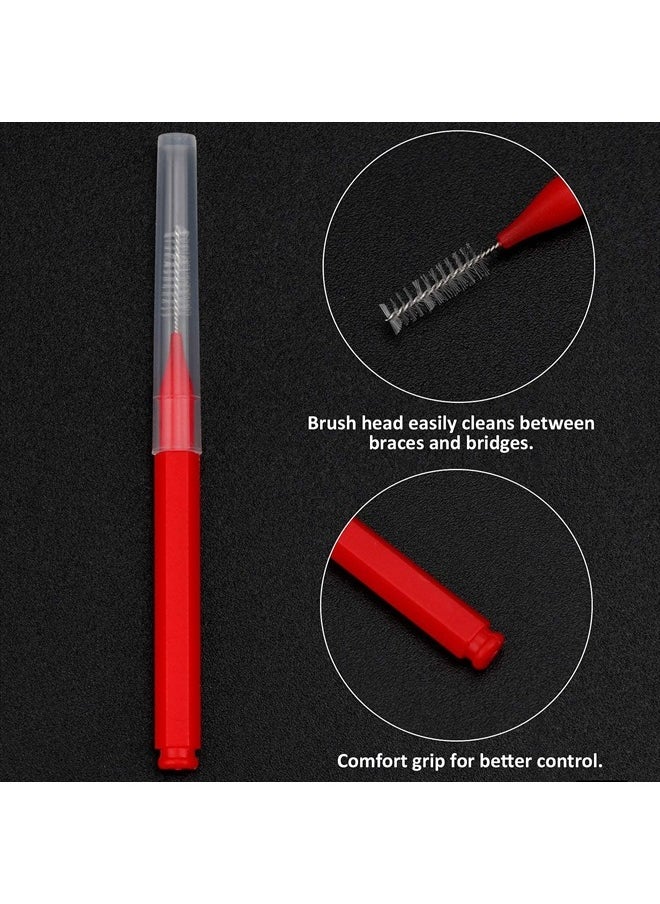 Patelai 100 Pieces Braces Brush for Cleaner Interdental Brush Toothpick Dental Tooth Flossing Head Oral Dental Hygiene Flosser Toothpick Cleaners Tooth Cleaning Tool (Classic Colors, Assorted Sizes)  - Image 4