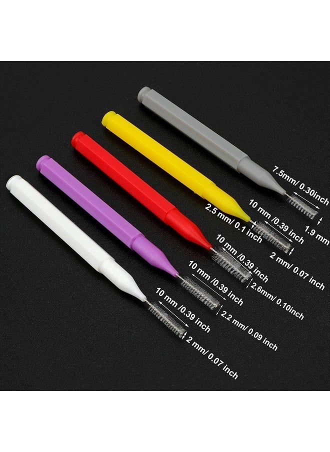 Patelai 100 Pieces Braces Brush for Cleaner Interdental Brush Toothpick Dental Tooth Flossing Head Oral Dental Hygiene Flosser Toothpick Cleaners Tooth Cleaning Tool (Classic Colors, Assorted Sizes)  - Image 2