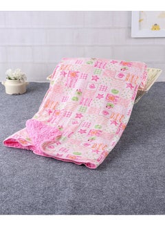 babyhug Babyhug All Season Sherin and Poly Wool Baby Blanket - Pink, Bird and Star Design, Soft and Cozy, Gentle On Baby's Skin, 0M+, 76x76cm  - Image 1