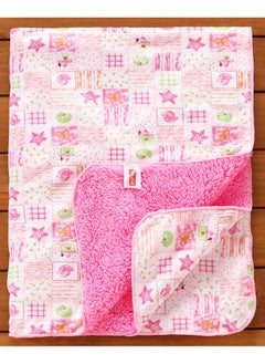 babyhug Babyhug All Season Sherin and Poly Wool Baby Blanket - Pink, Bird and Star Design, Soft and Cozy, Gentle On Baby's Skin, 0M+, 76x76cm  - Image 2