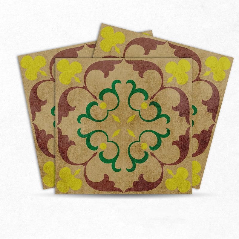 MOSAICOWALL Mosaicowall DIY Peel and Stick Floor Tiles Wall Tiles for Kitchen Living Dining Room Matte Flooring Tile FST0106 X 6 Inches Pack of 12  - Image 1