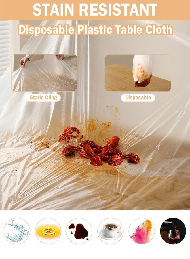 Thick disposable tablecloth covers - oil and stain resistant, portable for dining tables, perfect for wedding banquet table settings - Image 1