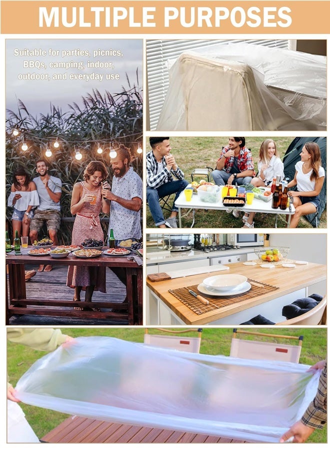 Thick disposable tablecloth covers - oil and stain resistant, portable for dining tables, perfect for wedding banquet table settings - Image 4