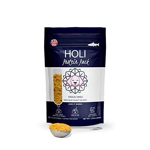 HOLI Freeze Dried Salmon Dog Food Topper - with Omega 3 & 6 - Single Ingredient, Human-Grade Wild Caught Salmon - Dog Food Flavor Enhancer for Picky Dogs – 100% All Natural - 1.5oz - Image 2