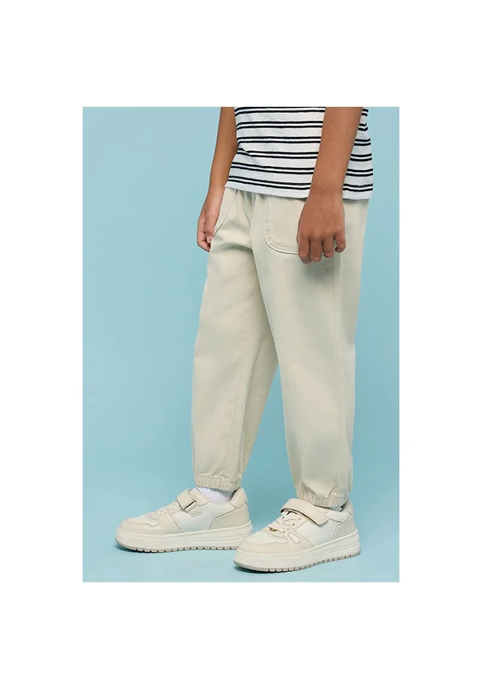 أر أند بي Solid Jogger Pants with Drawstring Waist