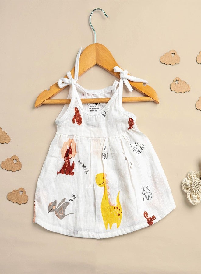 Kidbea® 100% Organic Cotton Newborn Baby Girls Sleeveless Dress | Casual Muslin Frock Infant - Animal, Avocado & Red Car Print (3-6 Months) - Image 2