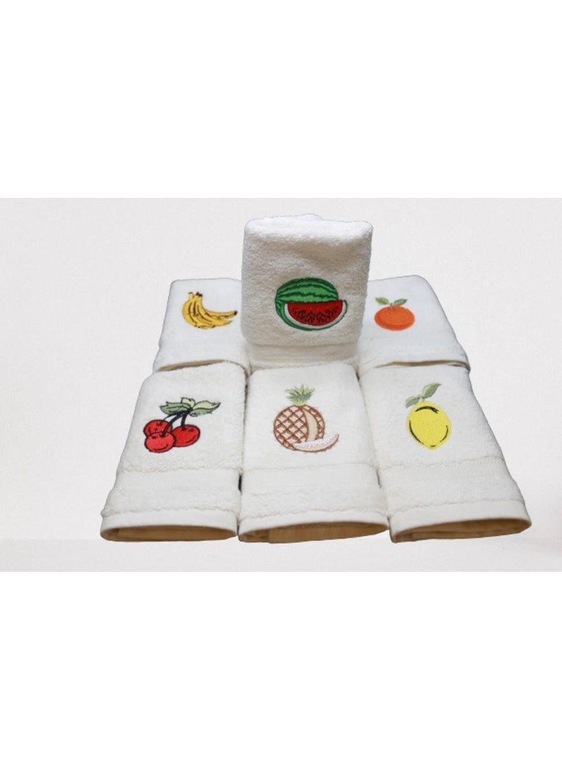 Ender Home - 30X30 Fruit Themed Embroidered 6-Piece Kitchen Towel Set - Image 1