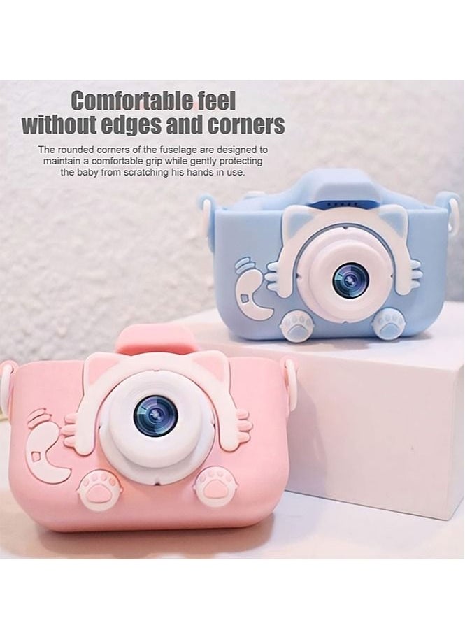 Generic Children fun Camera Cute Kitty Hd Screen Rechargeable Digital Mini Camera Kids Cartoon Cute Camera Toys Outdoor Photography Props For Child Birthday Gift  - Image 3