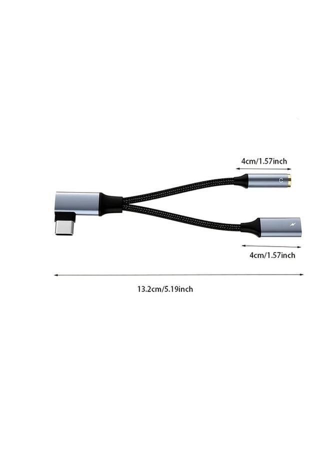 Red 2 In 1 Type C To 3 5mm Audio Jack And 60W Fast Charger Adapter For iPhone 15 S22 Huawei iPad Macbook - Image 3