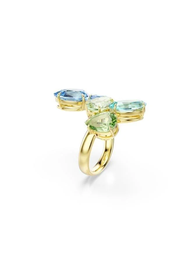 Swarovski  Gema Black & Green Gold Tone Open Ring (Size 55) for Women | Best Price UAE