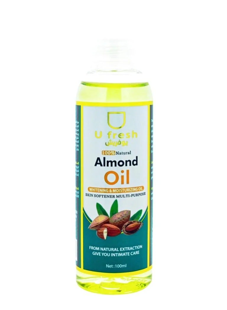 U Fresh Almond Oil for Whitening and Moisturizing Skin - 100 ml