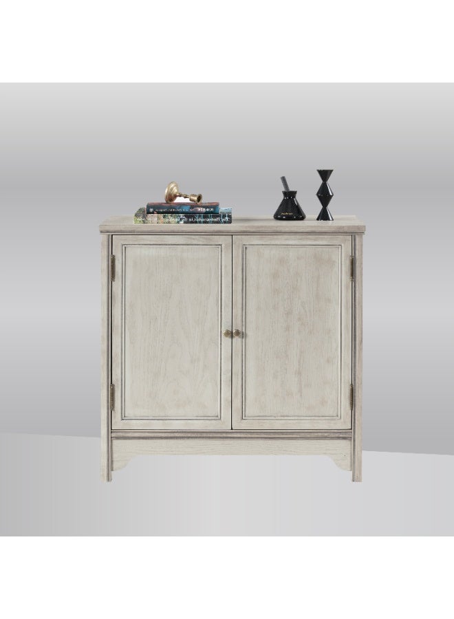 DOOHWAN Solid Wood Buffet Cabinet with Storage - Natural Wood Veneers& Water Based Paint Finished - Vintage Sideboard Cabinet with 2 Door and Shelves for Dinning Room,Entryway - Image 2