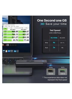 KASTWAVE KASTWAVE M.2 NVME SATA SSD Enclosure Adapter Reader, with Cooling Fan, Tool-Free USB C 3.1 Gen 2,10 Gbps NVME, 6Gbps SATA,Chips RTL9210B External Solid State Drive for PCIe 2280, 2260, 2242 M Key  - Image 4