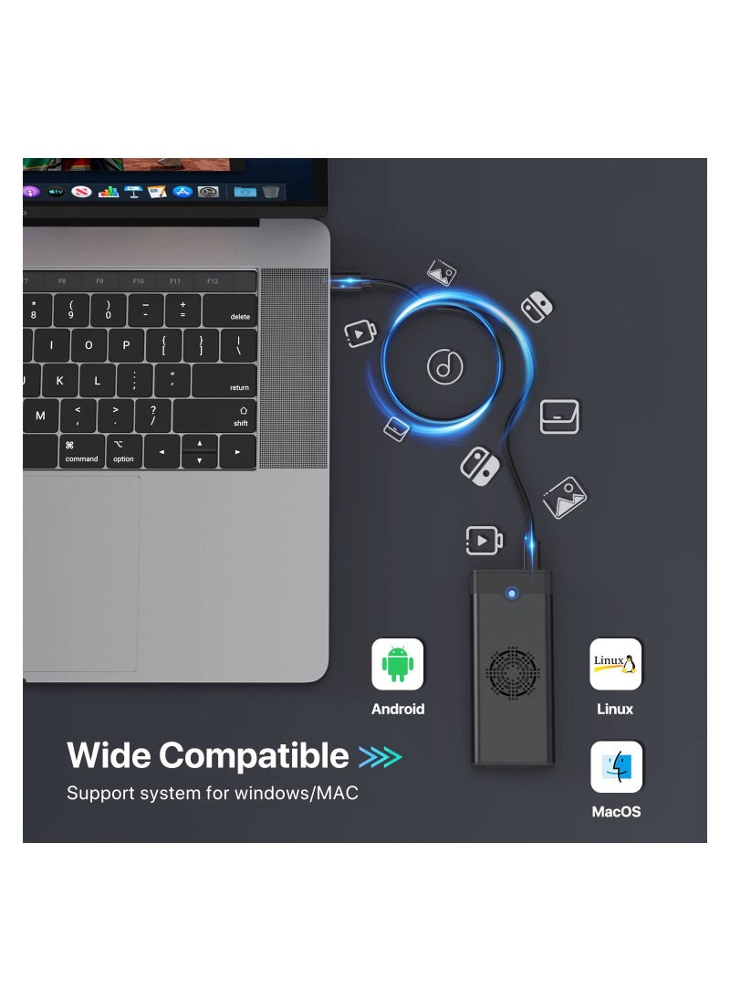 KASTWAVE - KASTWAVE M.2 NVME SATA SSD Enclosure Adapter Reader, with Cooling Fan, Tool-Free USB C 3.1 Gen 2,10 Gbps NVME, 6Gbps SATA,Chips RTL9210B External Solid State Drive for PCIe 2280, 2260, 2242 M Key - Image 1