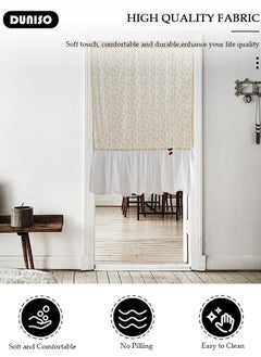 DUNISO Blackout Door Curtain,Pure Cotton Floral Print Door Curtains,Short Curtain Partition Curtain,Thermal Insulated Door Curtain Panel with Tieback for Patio Glass, Room Darkening Curtains for Living Room, Bedroom  - Image 3