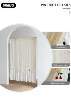 DUNISO Blackout Door Curtain,Pure Cotton Floral Print Door Curtains,Short Curtain Partition Curtain,Thermal Insulated Door Curtain Panel with Tieback for Patio Glass, Room Darkening Curtains for Living Room, Bedroom  - Image 4