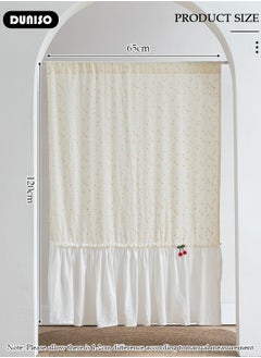 DUNISO Blackout Door Curtain,Pure Cotton Floral Print Door Curtains,Short Curtain Partition Curtain,Thermal Insulated Door Curtain Panel with Tieback for Patio Glass, Room Darkening Curtains for Living Room, Bedroom  - Image 2