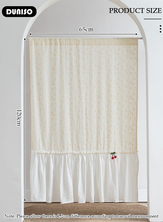 DUNISO Blackout Door Curtain,Pure Cotton Floral Print Door Curtains,Short Curtain Partition Curtain,Thermal Insulated Door Curtain Panel with Tieback for Patio Glass, Room Darkening Curtains for Living Room, Bedroom - Image 2