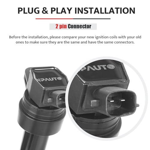 NPAUTO استبدال حزمة ملف الإشعال لهيونداي أكسنت فيلوستر كيا ريو سول قاعدة L4 1.6L 1.6 2012 2013 2014 2015 2016 2017 2018 2019، UF652 C1803، مجموعة من 4، سحب طبيعي - Image 5