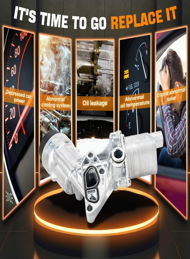 WEILEITE 1.4 Aluminum Engine Oil Cooler Filter Housing Fit For Chevy Cruze 2011-2016 Sonic 2012-2020 Trax 2015-2021 Buick Encore 2013-2021 Replaces 55566784 55594651 55593189 55565385 - Image 2