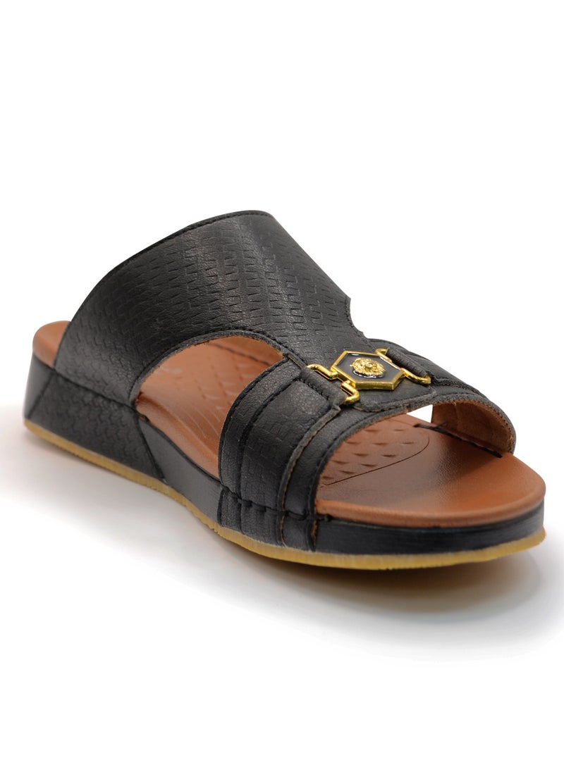 AL BAAZ Al Baaz Black Arabic Sandals for Men - Traditional Leather Men Sandals  - Image 1