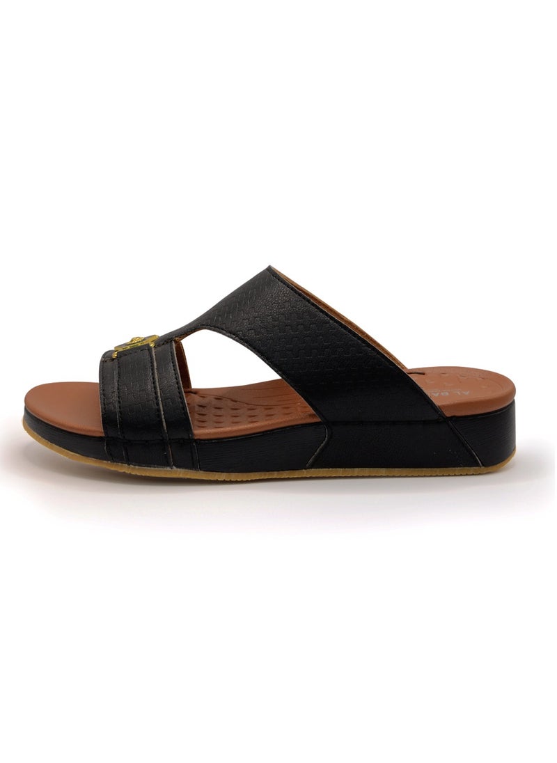 AL BAAZ Al Baaz Black Arabic Sandals for Men - Traditional Leather Men Sandals  - Image 2