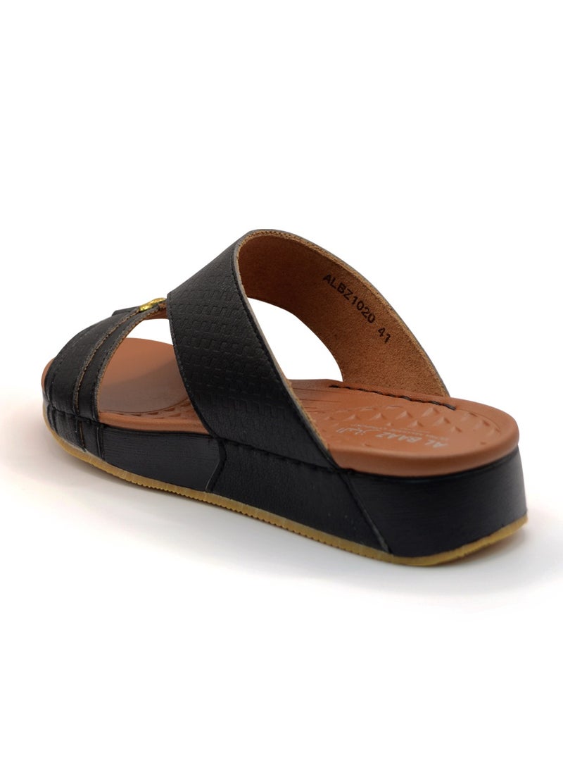 AL BAAZ Al Baaz Black Arabic Sandals for Men - Traditional Leather Men Sandals  - Image 3
