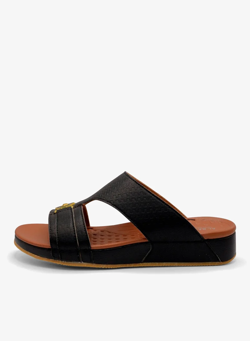 AL BAAZ Al Baaz Black Arabic Sandals for Men - Traditional Leather Men Sandals