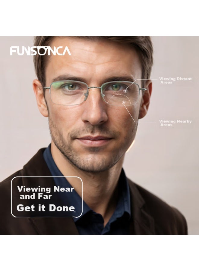Funsonca Bifocal Anti-blue Light Reading Gl With High-definition Imported Lenses, Comfortable And Durable Eyewear For Men And Women, 6900 100 Degrees - Image 1