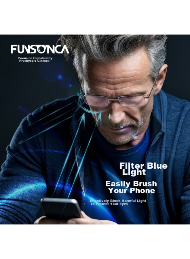 Funsonca Bifocal Anti-blue Light Reading Gl With High-definition Imported Lenses, Comfortable And Durable Eyewear For Men And Women, 6900 100 Degrees - Image 3