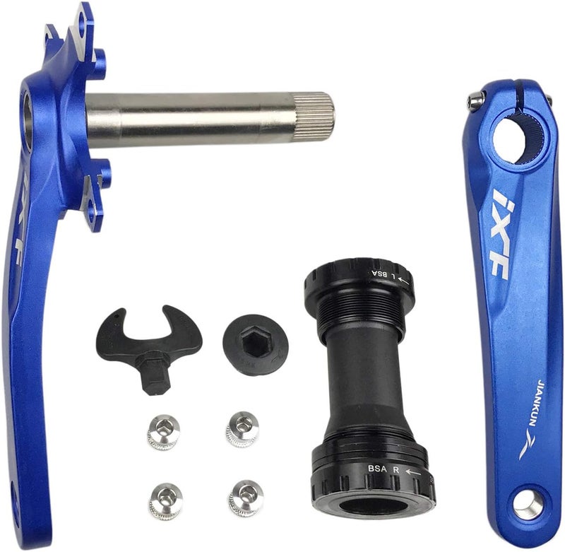 BNVB Bike Crank Arm Set， 170mm 104 BCD Mountain Bike Crank Set with Bottom Bracket Crank and Chainring Bolts for MTB BMX Road Bicyle, Compatible with Shimano, FSA, Gaint (Black/Red/Silver) - Image 1