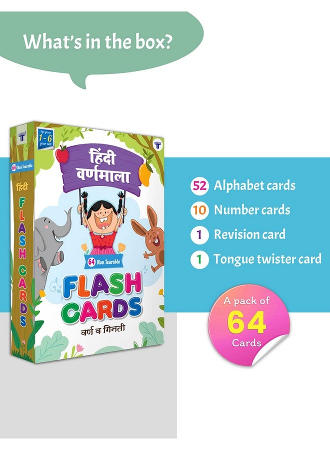 TARGET PUBLICATIONS Flash Cards for Kids | Hindi Flash Cards with Pictures | 64 Non Tearable Learning Cards Contains Hindi Varnamala, Letters and Numbers | Activity Flash Cards  - Image 2