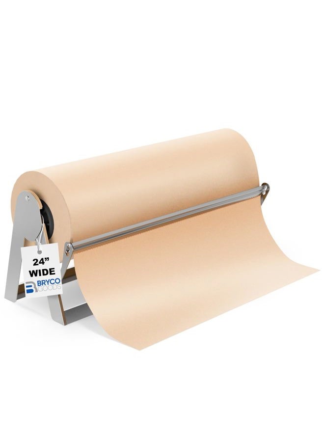 Bryco Goods حامل وم cutter لفات الورق - 24" حامل لفات طويل - جزار، تغليف، حرف أو فينيل - قابل للتعليق على الحائط - Image 1
